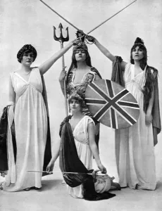 Britannia Prints: Patriotic tableau at the Alhambra, Defenders of Europe WW1