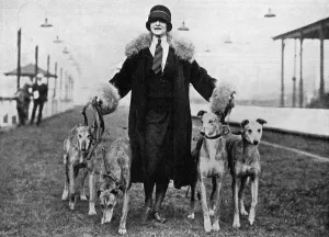 Manchester Prints: Pauline Frederick with her greyhounds