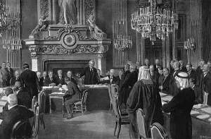 Salon Prints: Peace Conference in Paris by Matania