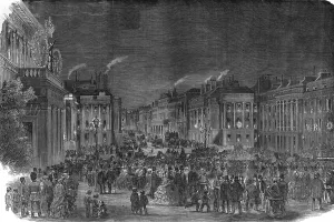 Illumination Prints: Peace illuminations at Waterloo Place, London
