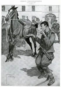 Department Prints: Peace Negotiations by Lawson Wood WW1 horses