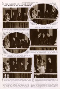 Chamberlain Prints: Peace Night on the balcony at Buckingham Palace