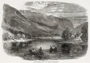 Waters Prints: Pearl fishing near Lock Lubnaig, Perthshire, Scotland. Date: 1864