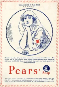 Soap Prints: Pears Soap advertisement featuring WW1 nurse