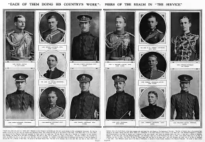 Wellesley Prints: Peers of the Realm who had joined up, WW1