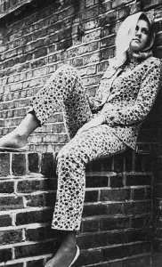1966 Prints: Pen Small wearing needlecord trouser suit from Clobber