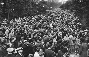 Fair Prints: People queueing for the Fun Fair, Battersea Park