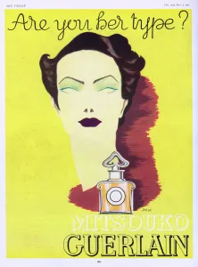Bold Prints: Perfume advertisement for Guerlain Mitsouko