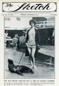 Unusual Prints: Pet seal with owner Gay Sheridan 1926