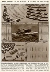 Estimated Prints: Petrol rations and oil tankers by G. H. Davis