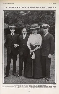 Spain Prints: Photo of the Queen of Spain and her brothers, the Tatler