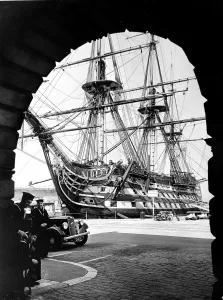 Dock Prints: Photograph of H. M. S. Victory docked