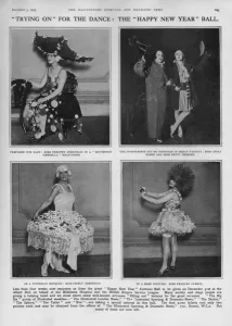 Parties Prints: Photos of partygoers going to Happy New Year Ball, 1925