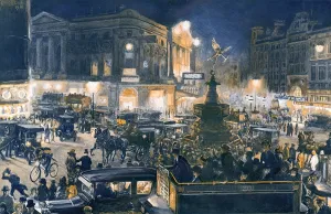 Vehicles Prints: Piccadilly Circus just before Theatre-time on a June evening