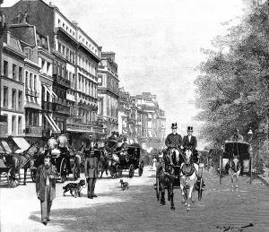 Drawn Prints: Piccadilly, London, 1895
