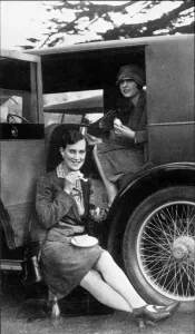 Lunch Prints: Picnic in a car at Brooklands