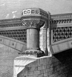 1869 Prints: Pier of Blackfriars Bridge, London, 1869