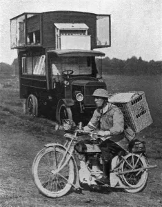 Feb16 Prints: Pigeons and their motor lorry home at the front, WWI