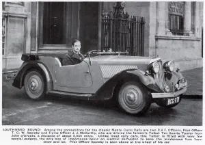 Works Prints: Pilot Officer T G W Appleby in a Talbot Ten Sports Tourer
