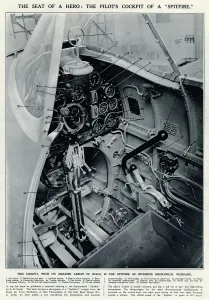 Pilots Prints: Pilots cockpit of a spitfire 1940