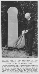 Dawson Prints: Piltdown Man memorial, 1938