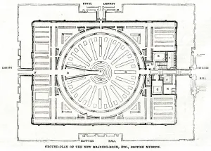 Museum Prints: Plan of the Reading Room, British Museum 1857