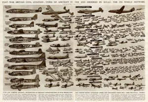 G H Davis Illustrations Prints: Planes Used and Ordered by the B. O. A. C by G. H. Davis