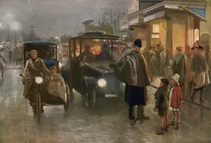 Matania Prints: Please, Mr Policeman, where is Father Christmas by Matania