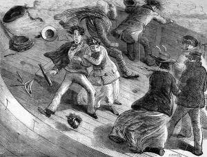Movement Prints: The Pleasures of Yachting; a yacht on a windy day, 1856