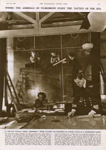 1947 Prints: Plotting room at the Royal Naval tactical school, Greenwich