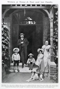 Writer Prints: The poet and novelist Katharine Tynan (1861 - 1931), pictured at home with her husband