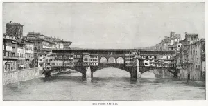Italy Prints: Ponte Vecchio, Florence, Italy. Date: 1888