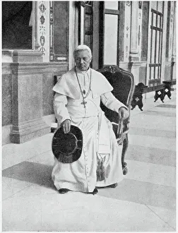 Head Prints: Pope Pius X (1835 - 1914), head of the Catholic Church from 4 August 1903 to his death in August 1914
