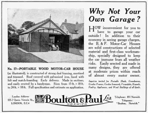 Wooden Prints: Portable wood motor house or garage, 1919 advertisement