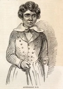 Prints of Portrait of one of two aboriginal boys brought to England, and to meet Queen Victoria and Prince Albert, by Mr Eyre, the Australian traveller. Date: 1846 July Prints: Portrait of one of two aboriginal boys brought to England