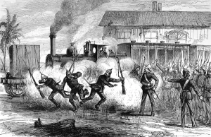 Portugal Prints: The Portuguese Army attempts to seize a railway train, South