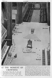 Crowning Prints: Positions of dignitaries, Coronation 1953