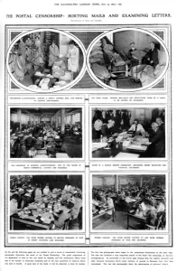 Letters Prints: The postal censorship: sorting mails and examining letters
