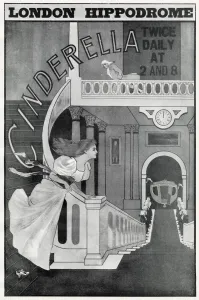 Glass Prints: Poster for Cinderella at the London Hippodrome, 1900