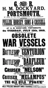 Named Prints: Poster for a Royal Navy Auction, 1910