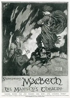 Scottish Prints: Poster for Sir Herbert Tree's production of Macbeth at His Majesty's Theatre designed by Edmund Dulac