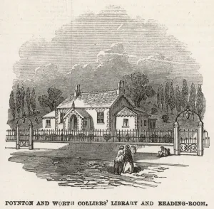 Vernon Prints: Poynton and Worth colliers library and reading room