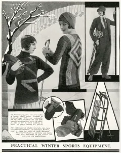 Accessories Prints: Practical winter sports equipment 1929