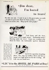 Paris Prints: Pratts advertisement about Hotel de Paris at Bray