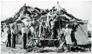 Precautions Prints: Precautionary camouflaging of tents, September 1939