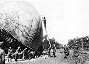 Beneath Prints: The preparation of a kite-balloon before take-off