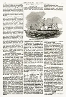 1850s Prints: Preparations for Crimean War, The Baltic Fleet - HMS Miranda