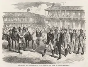 Union Prints: President Jefferson Davis leaves his escort; American Civil