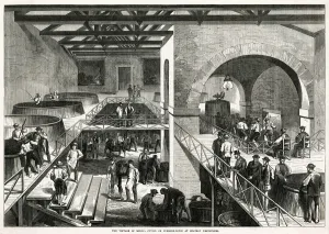 Alcohol Prints: Pressing house at Chateau D estournel 1871