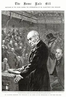 Introduction Prints: Prime Minister, William Ewart Gladstone (1809 - 1898), delivering the Peroration of his